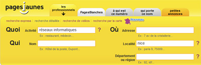 PagesJaunes Recherche Avancée